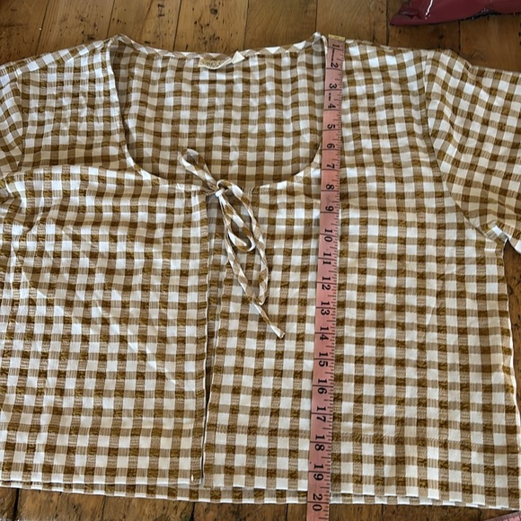 Brown Gingham Women's Top - Picture 6 of 6